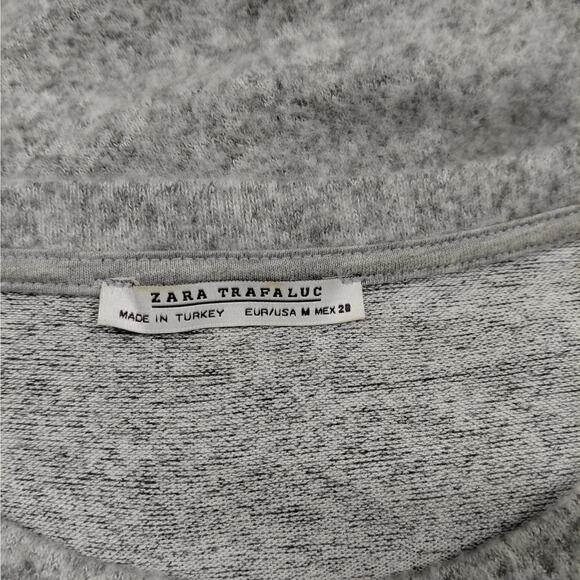 Zara Trafaluc Bell Sleeve Sweater Women's Medium Gray Cozy Soft Knit Boho Chic - Picture 5 of 5